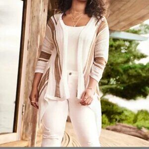 Torrid Striped Open-Front Cardigan Sweater